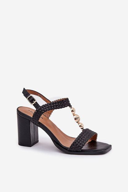 Marinia Braided Column-Heel Sandals