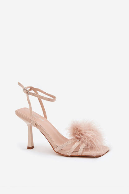 Lavea Feather-Embellished Stilettos