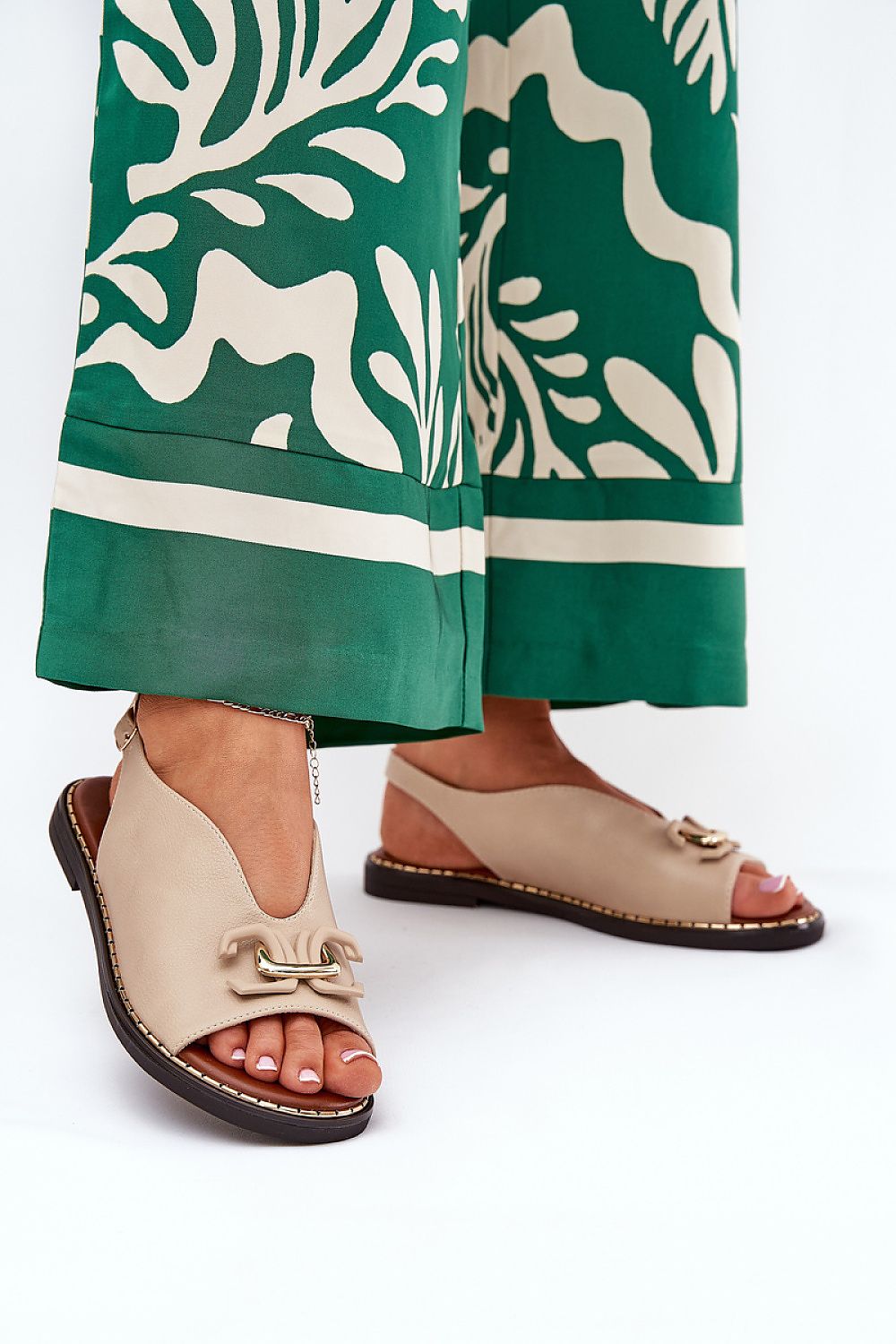 Almira Flat Eco-Leather Sandals