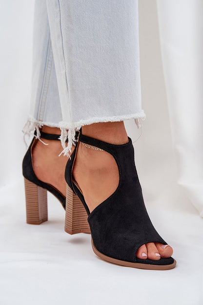 Elanvera Suede Buckled Heel Sandals