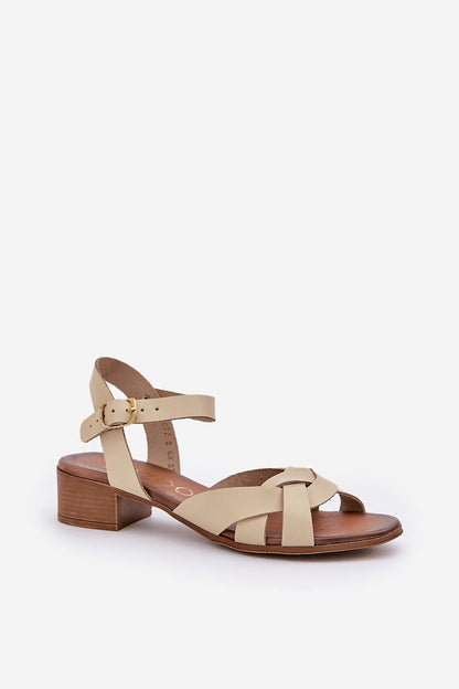 Valerinne Cross-Strap Leather Sandals