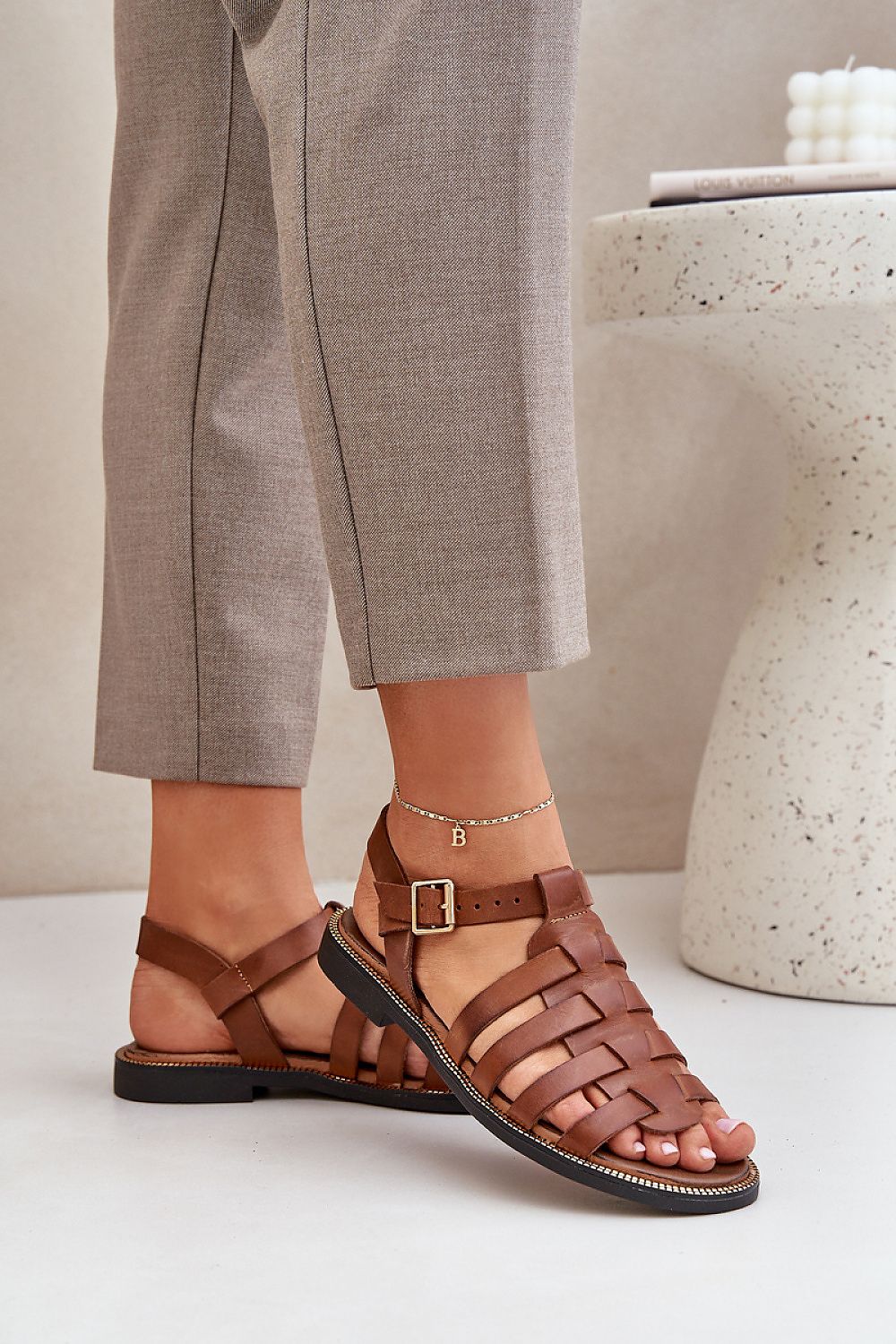 Celira Flat Leather Sandals
