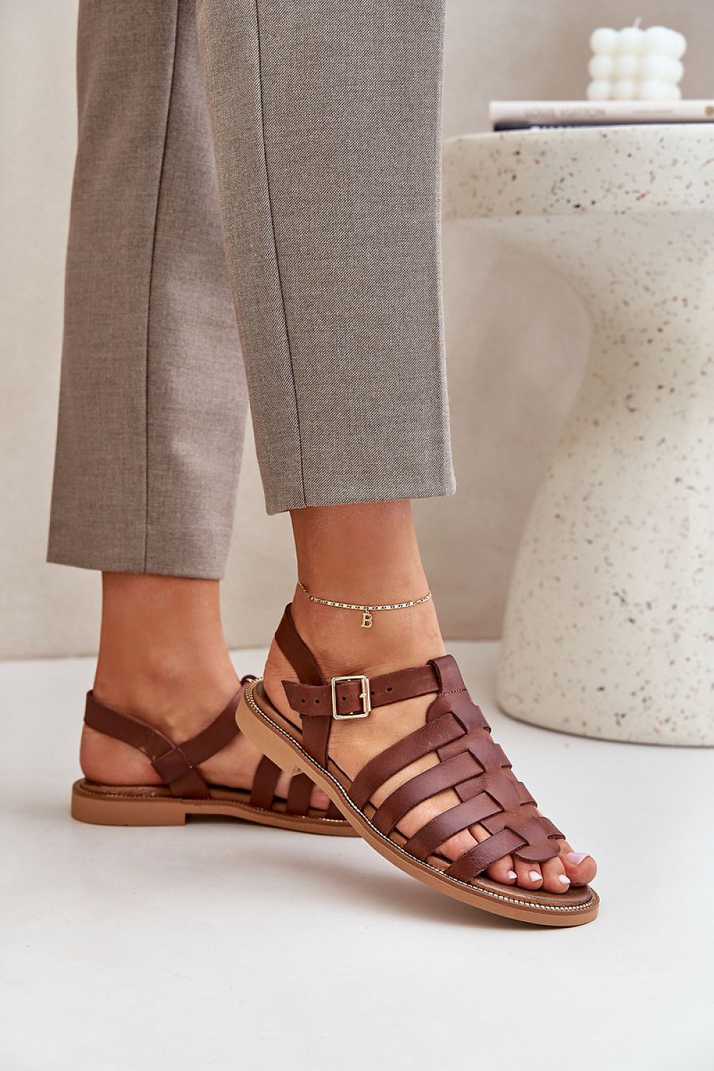 Celira Flat Leather Sandals
