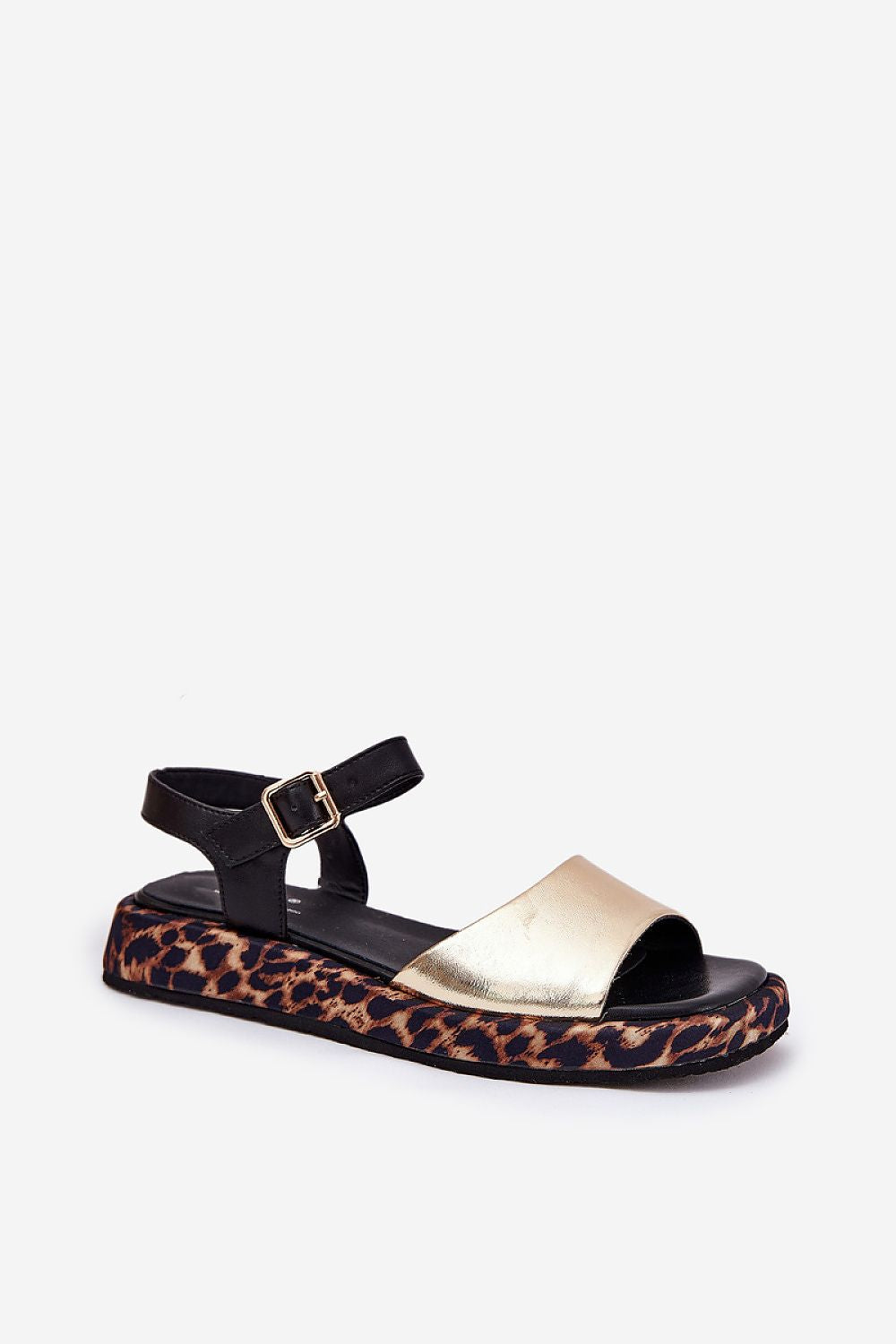 Narivelle Leather Sandals with Patterned Platform