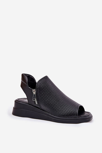 Zirellan Side-Zip Wedge Sandals