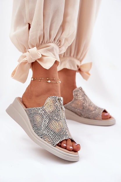 Arvenelle Buckle Accent Wedge Sandals