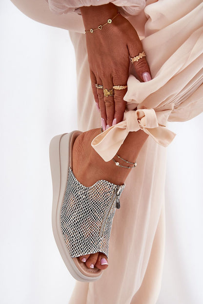 Arvenelle Buckle Accent Wedge Sandals