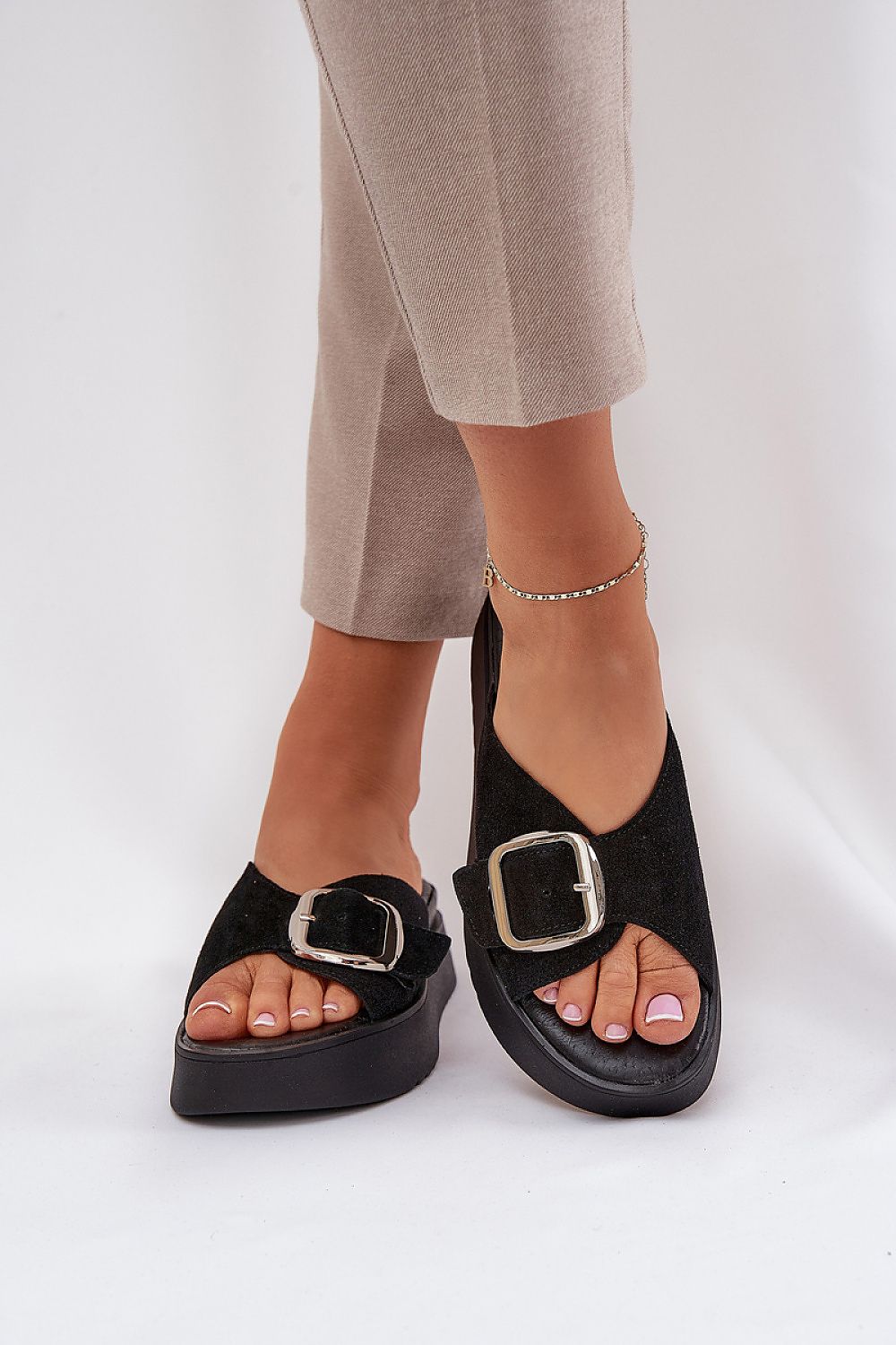 Solva Suede Platform Slides