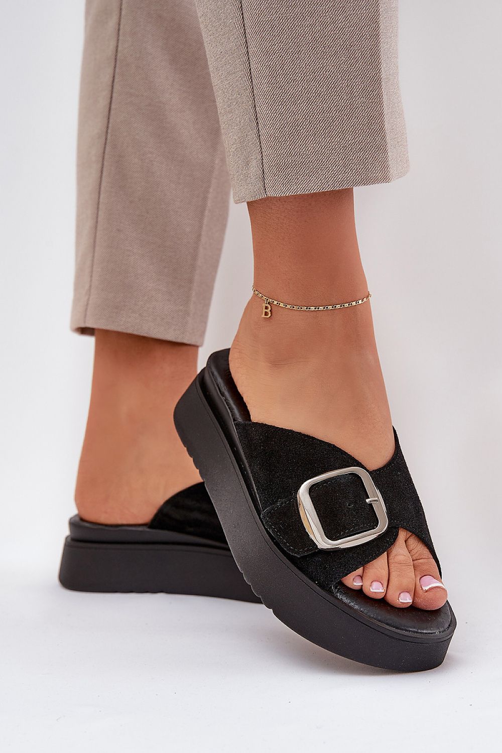 Solva Suede Platform Slides