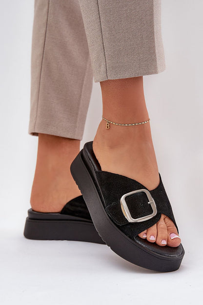 Solva Suede Platform Slides