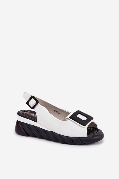 Avenlisse Buckled Accent Wedge Sandals