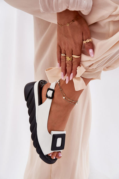 Avenlisse Buckled Accent Wedge Sandals