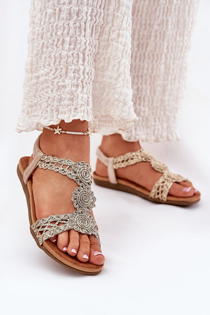 Lirellin Lace Braid Flat Sandals