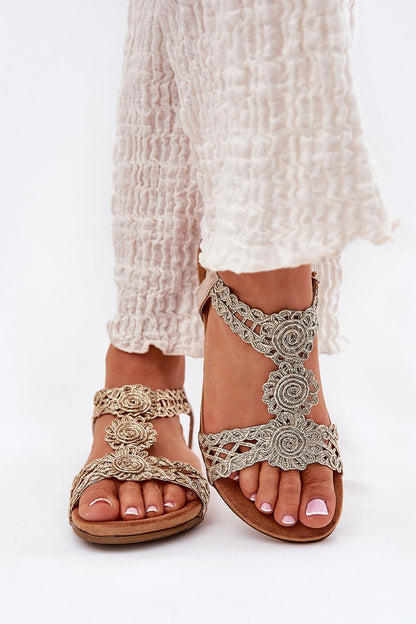 Lirellin Lace Braid Flat Sandals