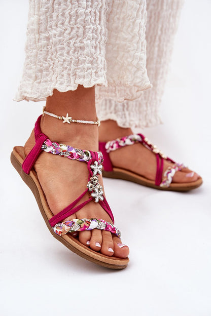 Elverina Braided Zircon Flat Sandals