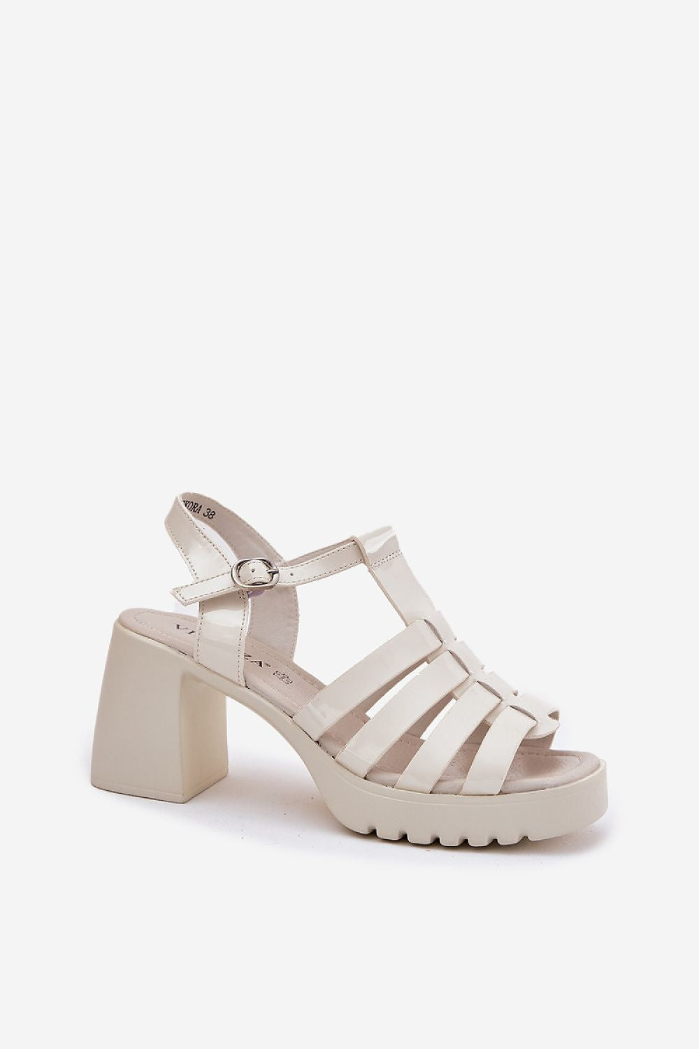 Selvarine Gloss Leather Platform Sandals