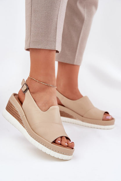 Nirellia Classic Wedge Leather Sandals