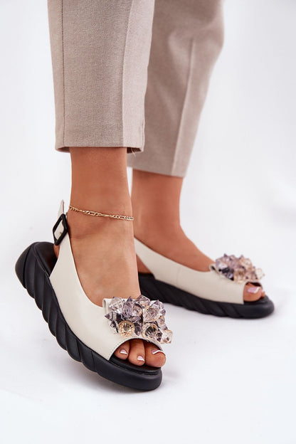 Sorellune Platform Sandals with Crystals