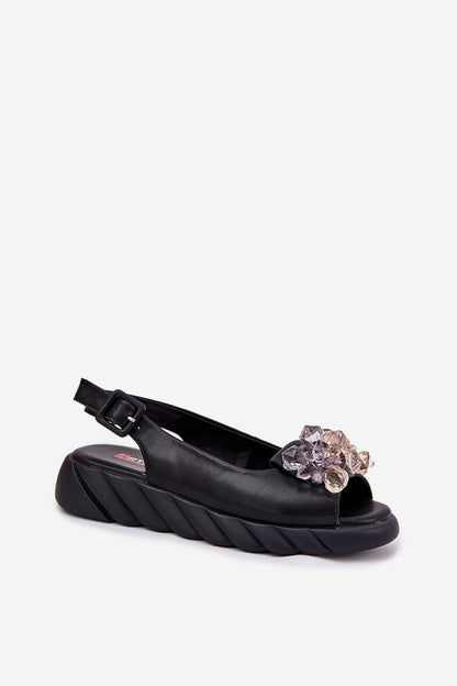 Sorellune Platform Sandals with Crystals