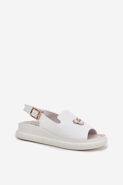 Aurevelle Soft Wedge Leather Sandals Leather Natural