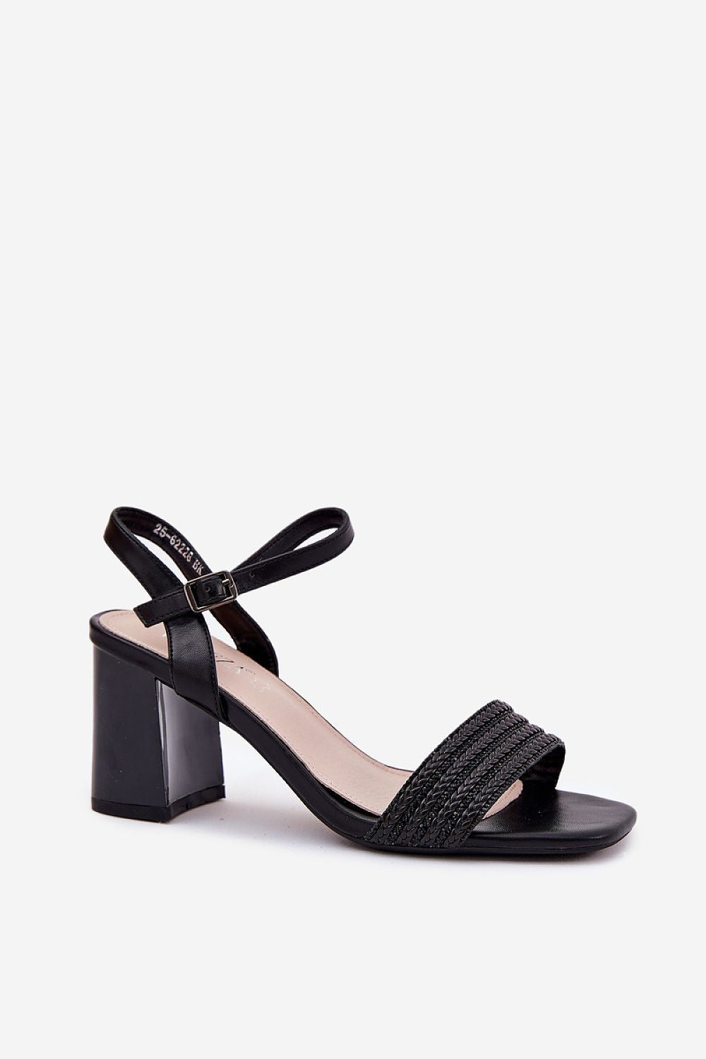 Zaravelle Braided Heel Sandals with Zircons