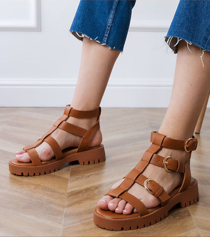 Stravella Gladiator Strap Sandals Vegan Leather Comfort
