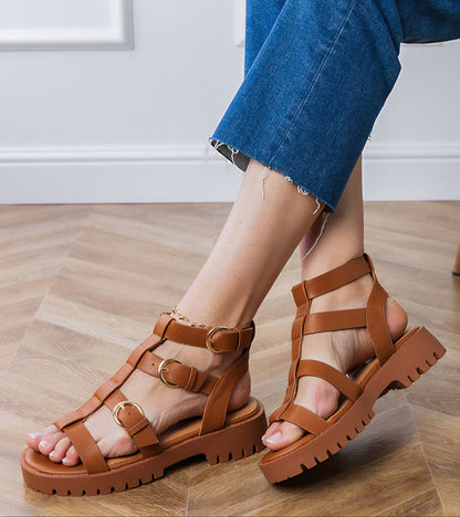 Stravella Gladiator Strap Sandals Vegan Leather Comfort