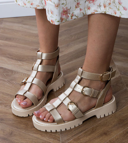 Stravella Gladiator Strap Sandals Vegan Leather Comfort