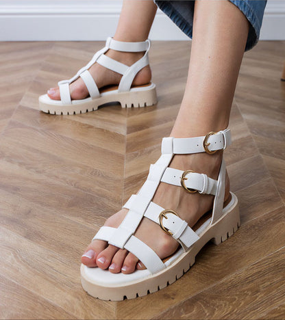 Stravella Gladiator Strap Sandals Vegan Leather Comfort