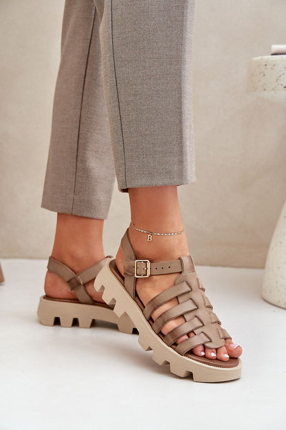 Rovenne Studded Platform Leather Sandals