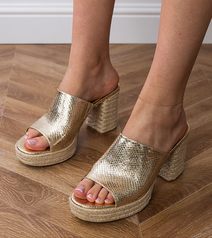 Solvienne Woven Vegan Espadrille Heels