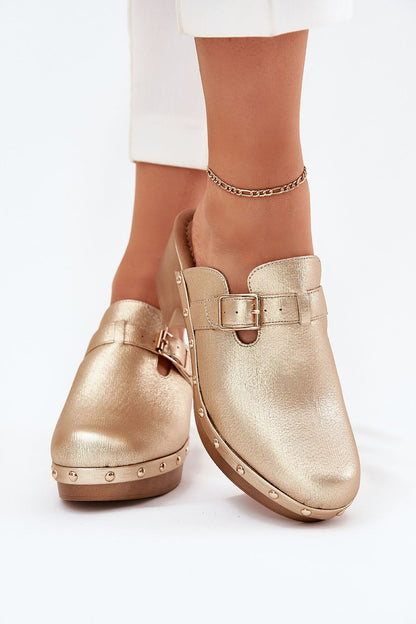 Arvalyn Studded Buckle-Heel Clogs