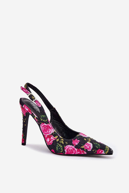 Rozelinne Rose-Pattern Heel Sandals