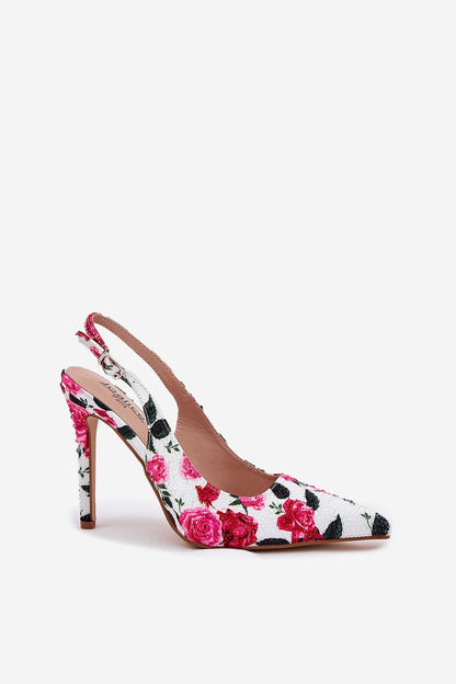 Rozelinne Rose-Pattern Heel Sandals