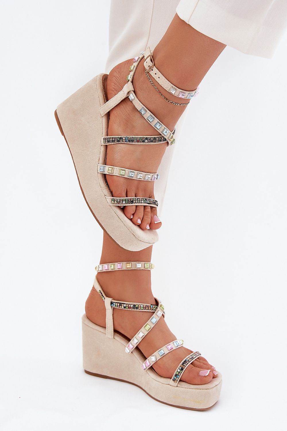 Merivelle Embellished Wedge Sandals