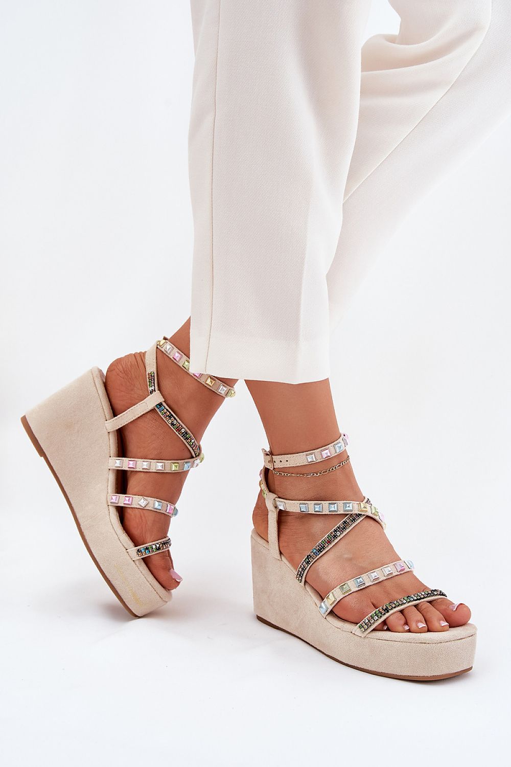 Merivelle Embellished Wedge Sandals