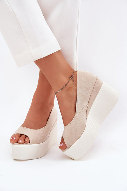 Velunara Covered Wedge Suede Sandals