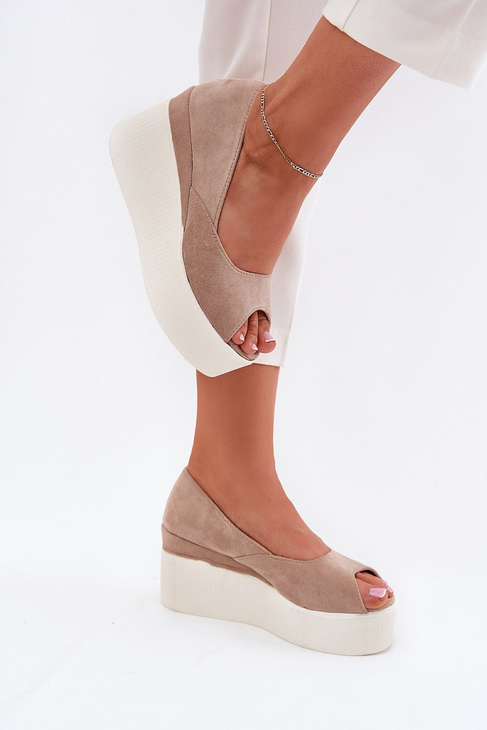 Velunara Covered Wedge Suede Sandals