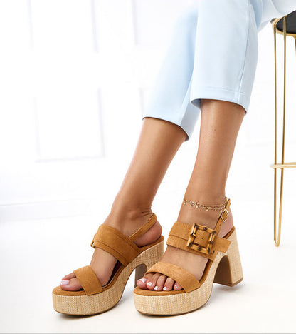 Aurellise Suede Heel Sandals
