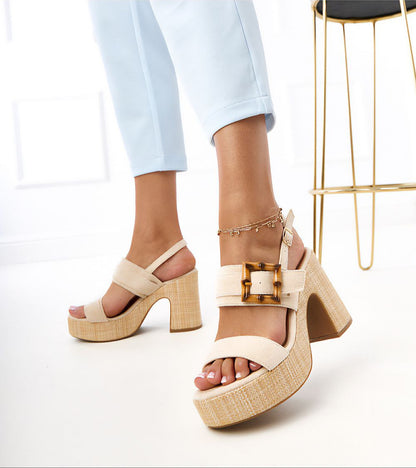 Aurellise Suede Heel Sandals