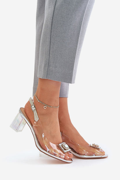 Aureliane Clear Butterfly Heel Sandals