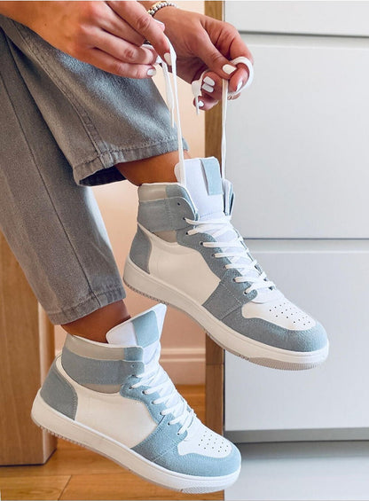 Verdina Colorblock Lace Up Sneakers Vegan Leather Casual