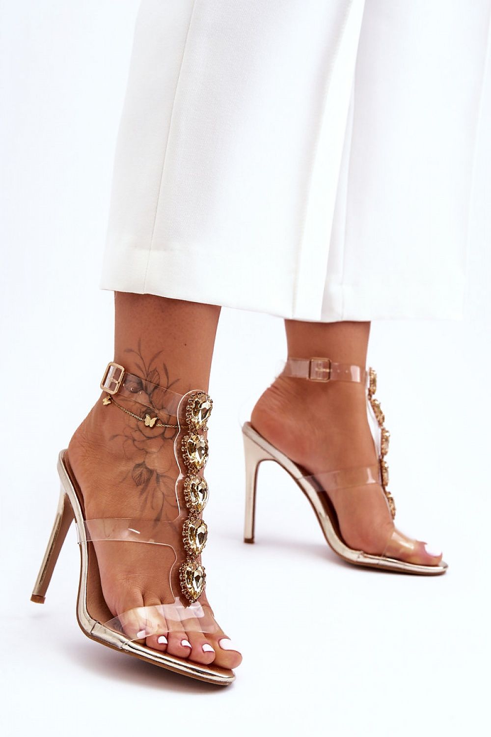 Astrielle High-Heel Crystal Sandals