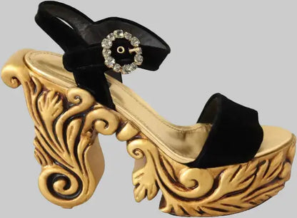 Dolce And Gabbana Baroque Crystal Heels Women’s Velvet
