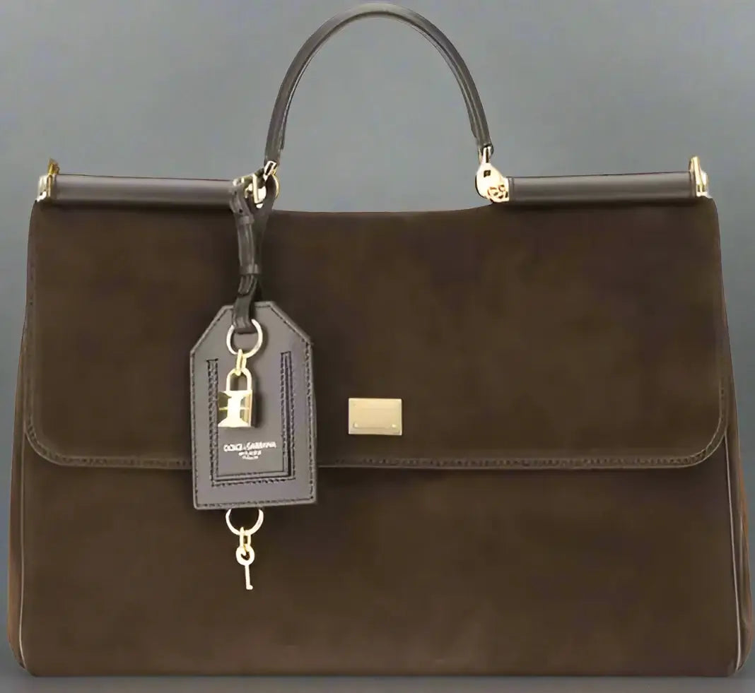 DOLCE & GABBANA Sicily brown suede Handbag