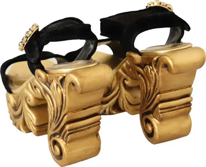 Dolce And Gabbana Baroque Crystal Heels Women’s Velvet