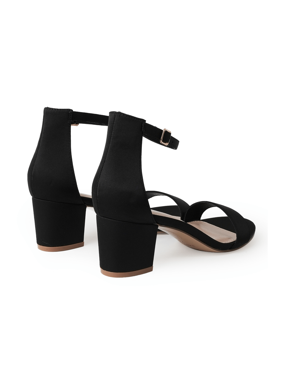 Daisy | Black Satin Heels by J.Adams – Don't Panic Shoes