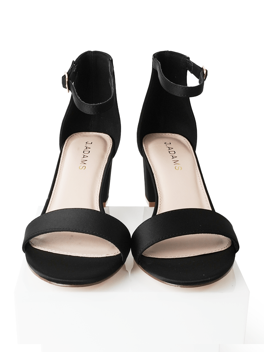 Daisy | Black Satin Heels by J.Adams – Don't Panic Shoes