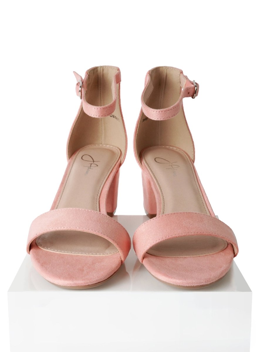 Daisy | Blush Suede Heels by J.Adams – Don't Panic Shoes