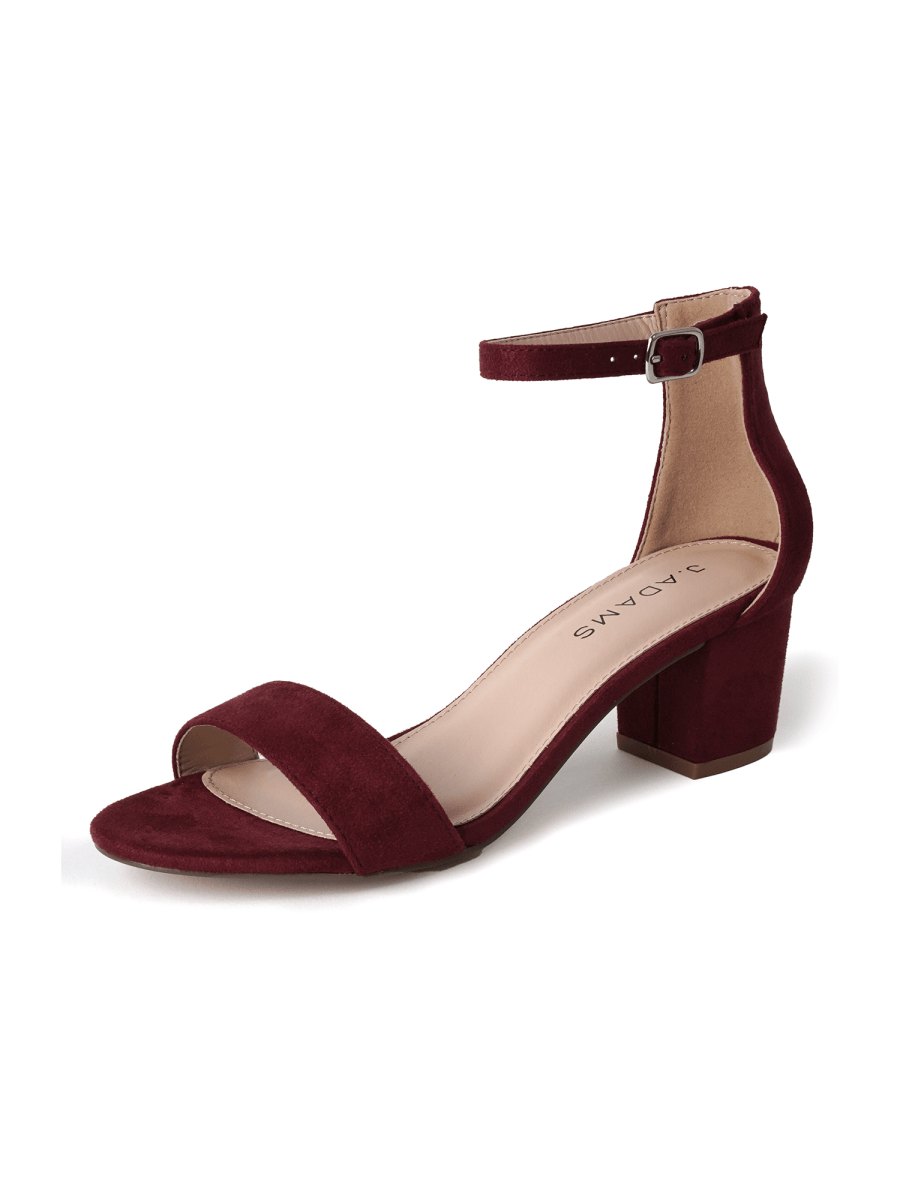 Daisy | Burgundy Suede Heels by J.Adams – Don't Panic Shoes